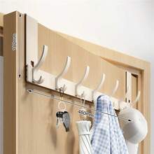 Over-The-Door Hook Rack, Sturdy Door Hanger, Towel Rack, Bathroom Towel Hook, 12 Large Hooks, Suitable For Bathroom, Bedroom And Kitchen - Multicolor - View 3