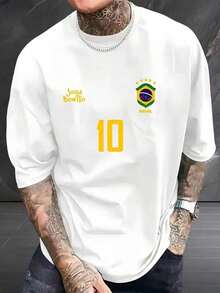Camiseta de Manga Corta Hombres y Unisex - Camiseta Casual de Cuello Redondo de Verano Adecuada Uso al Aire Libre, Diario y - Top Transpirable Lavable a Máquina con Ajuste - Ideal Actividade - Blanco - Ver 1