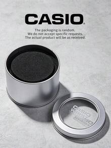 Casio 手錶鐵盒，原裝圓形金屬手錶收納盒，附海綿內襯的手錶禮品包裝盒，隨機款式 - 銀色 - 查看 4