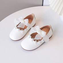 1 Pair Girls' Spring/Summer New Comfortable Soft Sole Flat Shoes With Bow Decoration - White - View 4