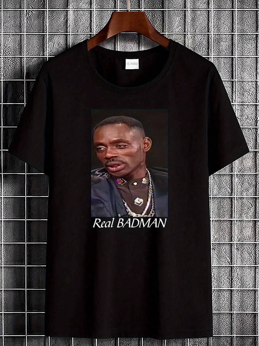Man - Negra con Texto Blanco de Dancehall Jamaicano y Diseño de Cara de Man - Camiseta Urbana Cómoda y Fresca para Hombres y Mujeres - Ideal para Salidas Casuales y Reuniones de Baile - Negro - Ver 1