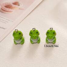 1/6/12pcs Cute Green Crocodile Resin Pendant, Adorable Earring Accessory, Suitable For DIY Jewelry Making, Perfect For Earrings, Necklaces, Bags, Keychains, Bracelets - Multicolor - View 2
