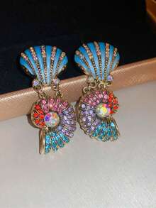 1 Pair Seashell Fashion Niche Design Beach Vacation Style Earrings - Multicolor - View 2