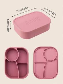 1pc Personalized Custom Name Kids Silicone Bento Box, 4 Compartments Leak-Proof Lunch Box, Food Storage Container, Unisex For Boys And Girls, Back To School Supplies - Multicolor - View 11