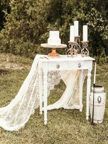 Taplak Meja Bergaya Bohemian dengan Hiasan Renda dan Lubang-lubang, Cocok untuk Dekorasi Rumah Dalam dan Luar Ruangan, Pesta Pernikahan, Acara Bridal Shower, dan Dekorasi Liburan. - Berbagai gaya - View 5
