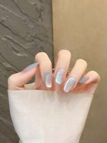 10入手工壓接假指甲貼片，中長款夏季亮面Y2K美甲貼，DIY人造美甲用品 - 彩色 - 查看 7