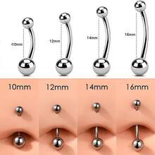 1pc 14G Stainless Steel Belly Ring, Light Blue, Classic Style, Suitable For Daily Wear, Women's Belly Piercing Jewelry, Available Sizes 6/8/10/12/14/16/18mm - Baby Blue - View 5