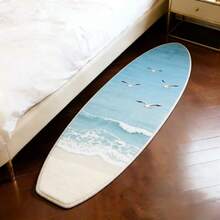 1件海鷗與波浪衝浪板造型裝飾地毯，臥室裝飾，小地毯，地毯，家居裝飾，客廳地毯，客廳小地毯，臥室地毯，客廳家居裝飾，戶外地毯，可水洗地毯 - 多色G - 查看 7