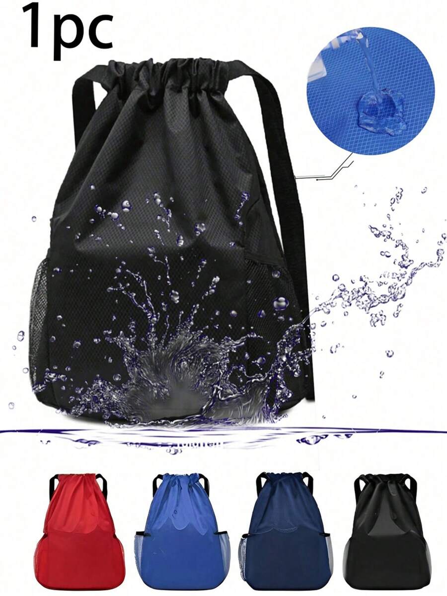 1pc Large Capacity Waterproof Drawstring Backpack, Dry And Wet Separation Design - Lightweight Waterproof Drawstring Backpack - Quick-Drying Multifunctional Waterproof Daily Backpack, Large Capacity, Suitable For Hiking And Sports - Comfortable And Portable Design, Suitable For Outdoor Adventures - Multicolor - View 1