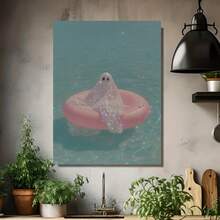 Arte de Pared en Lienzo Flotante Brillante 2D Plano, 1 Pieza - Póster Moderno Retro con Adhesivo en la Parte Trasera Adecuado para Uso, Decoración Elegante Impresa de Alta Calidad para Dormitorio, Oficina - Decoración Colgante para Todo el Año (Sin Marco), 2D Plano - Enmarcado - Ver 4