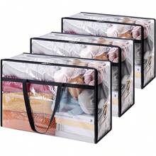 1/4 Blanket Storage Bag, 40L Extra Large Transparent Plastic Storage Bag, Used For Storing Clothes, Quilts, Bedding, Moving Supplies, With Zipper And Reinforced Handles - Multicolor - View 11
