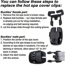 Hot Tub Lid Clip Replacement Latch Repair Kit, Spa Hot Tub Lid Latch Clip Lock Kit, 8-Pack - A - View 5