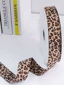 1/3 Roll Leopard Print Satin Ribbon, Elegant Decorative Ribbon, 10 Yards (914 Cm) Long. Suitable For Weddings, Gifts, Cakes, Flowers, DIY Bows, Parties And Other Occasions. Versatile Use. - Multicolor - View 3