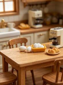 1/3/5 sets Modelo de huevo en miniatura de 2.2 cm | Huevo mini realista + accesorio de soporte de huevo amarillo | Decoración de cocina vintage francesa para casa de muñecas | Material de resina cremosa | Detallado y realista para almacenamiento y exhibición | Decoración de cocina / escena de horneado para casa de muñecas | Adecuado para fiestas festivas & montajes de miniaturas diarios - Multicolor - Ver 3