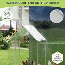 , Large Metal Chicken Run,  Large Outdoor Poultry Cage With Waterproof UV-Resistant Cover, - B - View 4