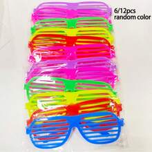 6/12pcs Shutter Frame Glasses, Colorful 80s And 90s Party Accessories, Birthday Party Supplies, Colorful Holiday Novelties, Plastic, No Power Required, Costume Party Glasses, Lensless Party Decoration Glasses, Random Color - View 6
