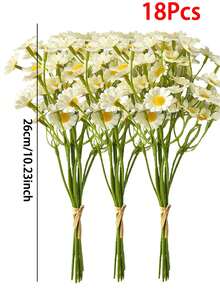 6件/12件/24件人造水仙花，仿真水仙花，適用於家居裝飾、母親節裝飾、婚禮裝飾、牆面裝飾、客廳裝飾、廚房裝飾、桌面人造花裝飾、婚禮中心裝飾、婚禮花卉裝飾 - 小雛菊 - 查看 10