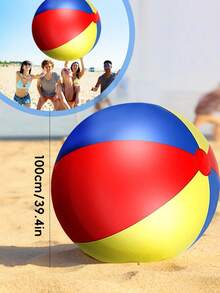Summer Outdoor Giant Inflatable Soccer Ball, Thickened Durable PVC Beach Float Ball, Leak-Proof And Pressure-Resistant, Suitable For Adults Beach, Swimming Pool And Backyard Group Gatherings Leisure Games - Multicolor - View 12