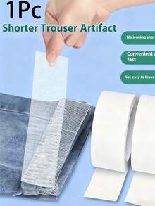 1pc Self-Adhesive Hem Tape - No Sewing, No Ironing, Easily Adjust Pants Length, Convenient And Quick, White, No Sewing Required, Pants Length Adjustment | Easy To Apply | Self-Adhesive Tape - Multicolor - View 1