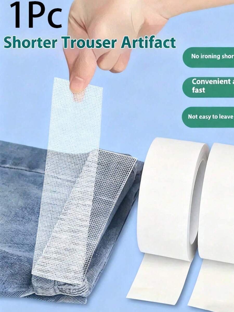1pc Self-Adhesive Hem Tape - No Sewing, No Ironing, Easily Adjust Pants Length, Convenient And Quick, White, No Sewing Required, Pants Length Adjustment | Easy To Apply | Self-Adhesive Tape - Multicolor - View 1
