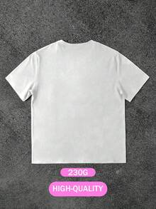 Men's Vintage Japanese-Style Tattoo Pattern With Tiger Design T Shirt--Soft And Rebellious Style,Eye-Catching"Cry Later Tattoo"Japanese Print,White Background With Red Text,Suitable For Japanese Culture Enthusiasts--Round Collar Design,Suitable For Adults,Vintage Tiger Pattern. - 白色 - 查看 2