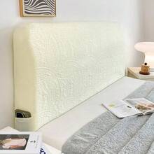 1pc Solid Color Skin-Friendly Washable Headboard Cover, Embossed Craft, Waterproof Stain-Resistant Dirt-Proof, Flat Headboard Cover, 1pc, Headboard Cover, Easy To Clean, Simple And Elegant Bedside Cover, Convenient For Year-Round Use - Light Grey - View 2
