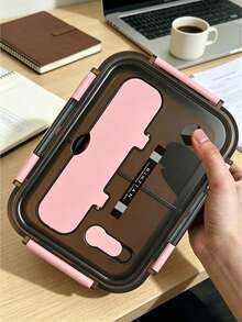 Hộp cơm Bento trong suốt kèm dụng cụ, dùng được trong lò vi sóng, hộp cơm chia ngăn phong cách Dopamine, di động cho nhân viên văn phòng và học sinh - Nhiều màu - Xem 13