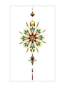 1pc Mandala Floral Totem Pattern Tattoo Sticker, Temporary Tattoo Sticker, Simulated Tattoo Design, Suitable For Travel, Music Festival, Games, Graduation Gifts, Lasts For 3-5 Days - Multicolor - View 4