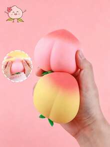 1 pieza Pelota antiestrés con forma de durazno, suave y rebotante, pelota antiestrés sensorial de rebote lento, pelota de fruta para apretar, pelota de fruta para alivio de la presión, alivio del estrés táctil, pelota antiestrés con sensación manual, regalo creativo para alivio del estrés, regalo de relajación, regalo de broma, súper suave, alivia el estado de ánimo - Multicolor - Ver 3