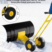 Heavy-Duty Steel Snow Shovel With Wheels  All-Terrain Non-Slip Wheels – Adjustable Angle For Efficient Snow Removal - Double Pole - View 5