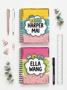 Buku Catatan dengan Nama yang Disesuaikan, Dirancang Khusus untuk Pelajar dan Pecinta Makanan Penutup. Cocok untuk Belajar dan Menulis Tugas Sehari-hari, dan Merupakan Pilihan Ideal untuk Mengekspresikan Perasaan Anda Selama Musim Awal Sekolah, Ulang Tahun, dan Wisuda. - MultiWarna - View 4