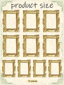 12pcs/10pcs/6pcs Set Vintage Mini Baroque Hollow Resin Photo Frame, DIY Dollhouse And Fairy Tale Scene Decoration, Mini Landscape Craft Ornament, Personalized Photo Display, Gift For Family And Friends, Jewelry Display And Nail Art DIY Accessory - Multiple Styles - View 22