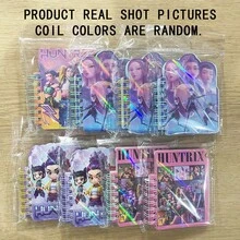1本 K-POP 偶像風格壓切筆記本，K-POP D-Emon H-Unters 角色印花螺旋日記本，適合粉絲派對、筆記記錄、剪貼簿、文具禮品 - 彩色 - 查看 9