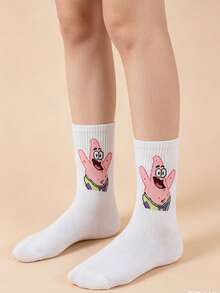 SpongeBob SquarePants 1 Pair Women's Fun Personalized Cartoon Cute Multicolor Jacquard Mid-Calf Socks,Athletic, All-Season, Suitable For Daily Wear - Multicolor - View 6