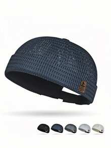 1pc Men's Spring/Summer Thin Breathable Large Mesh Cap, Flat Cap, Sun Protection Sports Fishing Hat, No-Top Baseball Cap - Multicolor - View 8