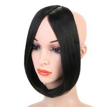 Fringe Clip-In Hair Extension Piece, Clip-In Hair Extension, Heat-Resistant Synthetic Fiber Fake Bangs Hair Piece/Bangs Pad - Multicolor - View 10