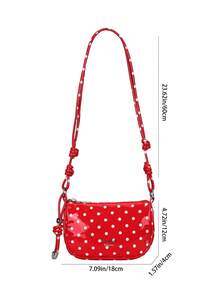 Polka Dot Mini Small Bag Women's New Style Exquisite Compact Fashionable Versatile Crossbody Bag - Red - View 3