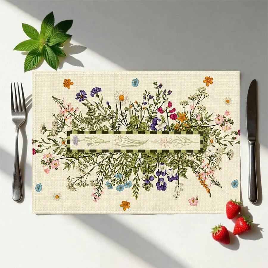 1pc/4pcs/6pcs/8pcs, Minimalist Suitable For Dining Table, Breakfast Mat, Coffee Bar, All-Season Decorative, Washable Table Mat, Room Decor, Kitchen Dining Table Mat, Indoor And Outdoor Party Decor, Home Decor, Ideal Gift - Multicolor - View 1