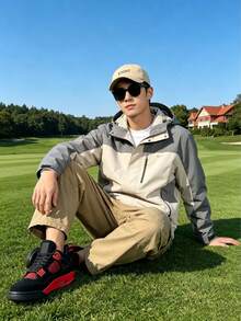 Men's Black Red Contrast Mid Top Sneakers, Air Cushion Non-Slip Retro Basketball Shoes For Daily Street & Casual Outfit - 紅雷神 - 查看 8