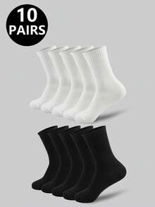 1/5/10/20 Pares de Meias de Cano Médio para Casal, Meias Casuais para Uso Diário em Casa, Meias Esportivas, Meias para Corrida - Multicolorido - Visão 22