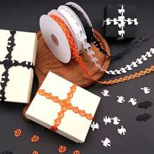 1 Roll, 5 Yards Halloween Lace Ribbon, Pumpkin & Ghost Mesh Hollow Decorative Trim, Suitable For Gift Wrapping, Party, DIY Headband, Halloween Decoration - Multicolor - View 5