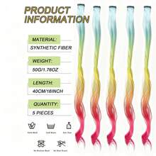 5pcs Long Curl Hair Roller Set With Synthetic Hair Extensions, Suitable For Dyed And Permed Hair - Multicolor - View 4