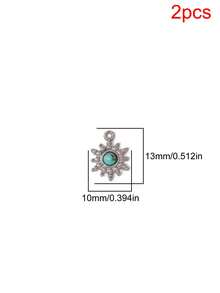 2pcs Stainless Steel Sun Pendant Findings 18K Gold Plated Fashion Turquoise Sun Charms For DIY Jewelry Making Accessories - Pendants - View 16