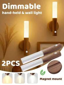 VOLACI 2pcs USB Rechargeable Motion Sensor Lights, Wireless Easy Install Automatic Sensing Wall Lights Suitable For Garage, Bedroom, Kitchen, Stairs, Storage Room Indoor Lighting - 2pcs - View 12