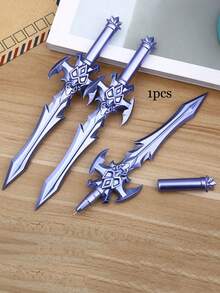 Creative Sword Shaped Gel Pen, Cool Fantasy Weapon Style Ballpoint Pen, 0.5mm Black Ink Writing Pen For Students & Office, Back To School - Multicolor - View 15
