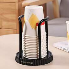 Multifunctional Cup Holder, Disposable Paper Cup Storage Rack, Plastic Cup Holder, Plastic Paper Cup Dispenser, Durable Countertop Paper Cup Dispenser, Suitable For Home, Office, Spa, Bar, Cafe - Simple - View 2