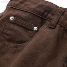 yonghongmaoyi1  Shorts vaqueros bermudas cómodos y holgados para mujer, nuevos modelos de verano - Marrón - Ver 4