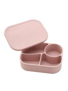 1pc Personalized Customization Name Baby Silicone Bento Box 4-Compartment Baby Lunch Container Meal Box Baby Boys Girls Feeding Tableware - Multicolor - View 15
