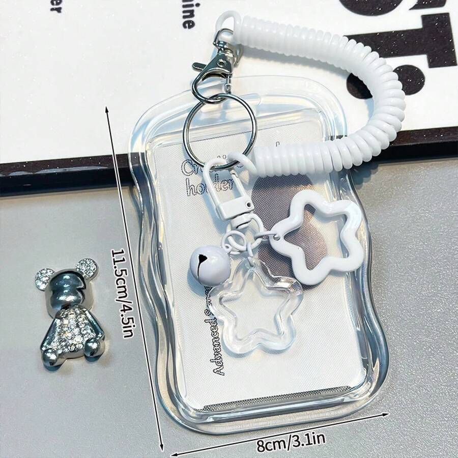 Photocard Storage Album, 3-Inch Photo Album, Idol Merchandise, Keychain With Screen Protector, Small Card Collection Album. - Grey - View 1