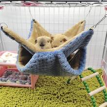 1pc Soft Coral Fleece Dual-Color Anti-Bite Chain Small Pet Double-Layer Warm Hammock, Suitable For Hamsters, Sugar Gliders, Squirrels And Other Small Climbing Pets For Resting And Sleeping, Detachable And Washable, Multiple Colors And Sizes Available, Suitable For Autumn And Winter Seasons. - A - View 4